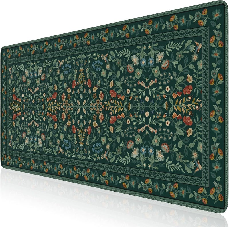 iCasso Desk Mat for Keyboard and Mouse, Large Mouse Pad, Desk Pad Mat, Anti-Slip Big Mousepad with Stitched Edges for Computer Desktop(Deep Green) - Image 1